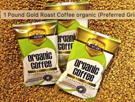 1 Pound Organic Gold Roast Coffee organic (Preferred Grind)